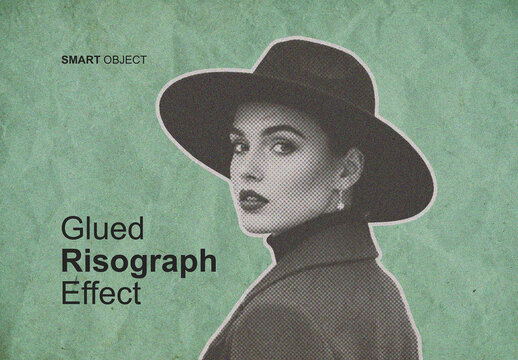 Glued Risograph Photo Effect