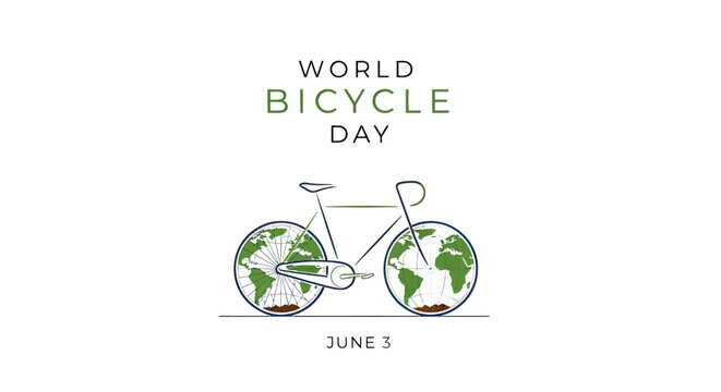 Bicycle with Earth as Wheels Illustration.
