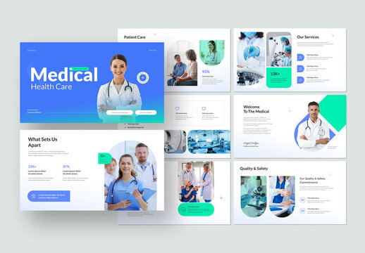 Modern Medical Healthcare Presentation Template with Blue Gradient