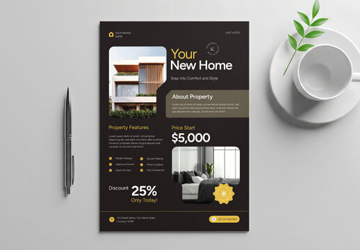 Modern Real Estate Flyer Template for House Sale