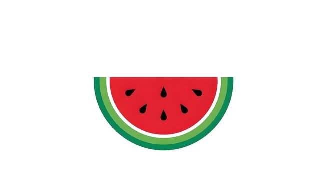 Minimalistic watermelon slice illustration on white background