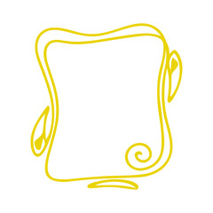 Obraz premium Yellow Doodle Frame Border
