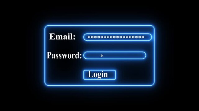 Neon Green Secure Login Interface Email Password Authentication Cyber Security Technology Concept