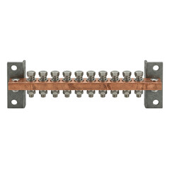 Copper busbar electrical terminal grounding bar distribution block metal connector industrial hardware power distribution electrical panel