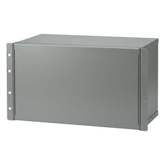 Data center infrastructure metal enclosure with neutral gray finish modern equipment housing providing secure organized storage and calm