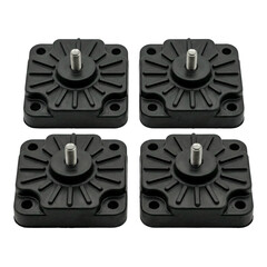 Rubber mount vibration isolator threaded stud anti vibration pad equipment foot square mount industrial component shock absorber data center