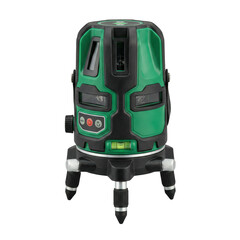 Green laser level tool data center infrastructure device with bubble vial and adjustable tripod perfect for precise alignment and construction