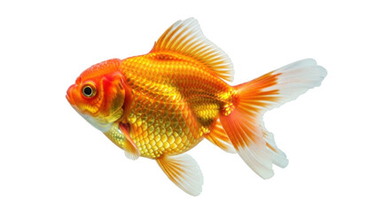 Isolated fantail goldfish in studio for aquatics and pets related commercial concepts