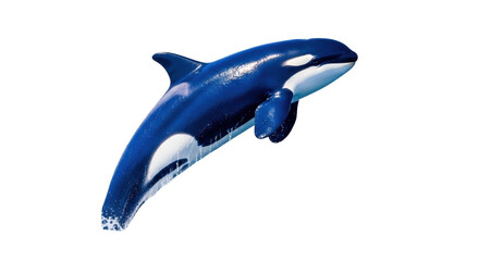 Isolated Killer Whale Leaping Out of the Water, Majestic Aquatic Mammal on Display ~85 chars © Elowen