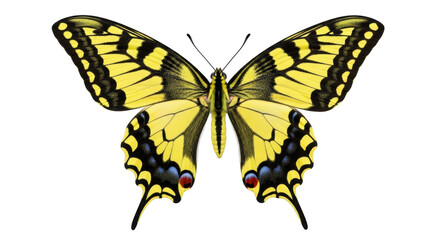 Isolated butterfly with beautiful wings pattern in vibrant colors with antennas and legs © Elowen