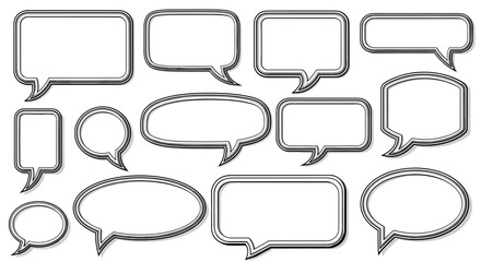 Fototapeta premium Collection of various speech bubbles in different shapes and sizes