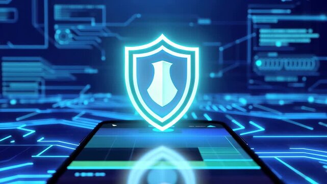 Smartphone Receiving Secure Authentication Notification Cyber Security Concept