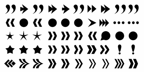 Obraz premium Collection of various black punctuation marks and graphical symbols