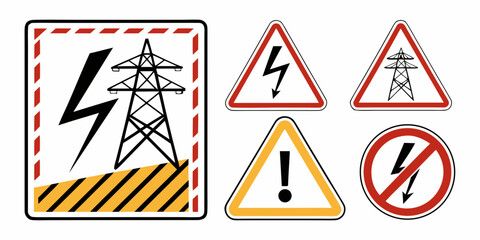 Warning symbols related to electrical and general caution hazards