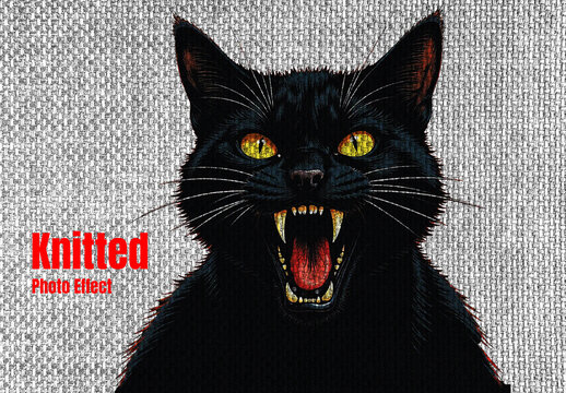 Knitted Fabric Embroidery Texture Photo Effect