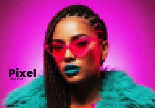 Retro Pixel Art Portrait Photo Effect