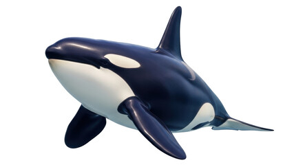 Obraz premium Isolated Killer Whale Swimming Underwater Gracefully with Striking Black and White Pattern