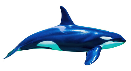 Isolated Killer Whale aquatic predator, dark blue sea mammal in motion, majestic orca © Marigold