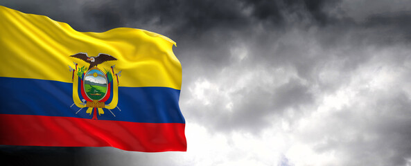 National flag of Ecuador 3D rendering