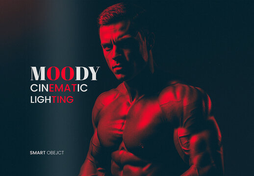 Moody Cinematic Red Lighting Photo Effect