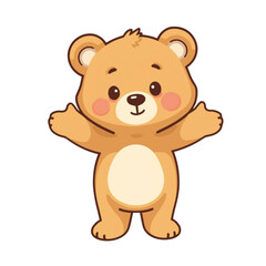 Fototapeta premium Cute Bear Mascot Hugging Cartoon Character Illustration