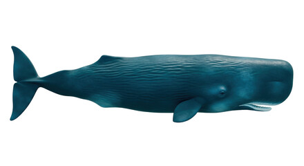Isolated Sperm Whale aquatic animal, oceanic mammal marine life species floating on ocean © Andrei