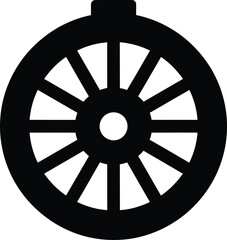 Obraz premium Illustration of Black Wheel Icon Simple Design Element
