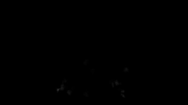 Realistic Golden Fireworks Burst with Thick Smoke Trails Overlay. 2-in-1 Pyrotechnic Explosion Pack on Black Background.Fallas of Valencia