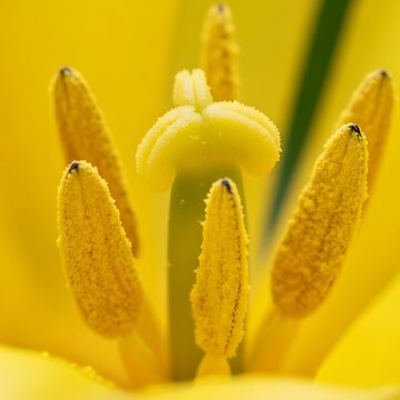 Close-up of yellow flower stamens.