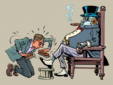 Robot Master. Artificial intelligence gains power over humans. Problems finding a job.