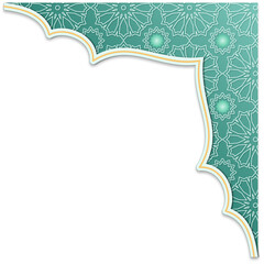 Ornate Teal Islamic Frame Border
