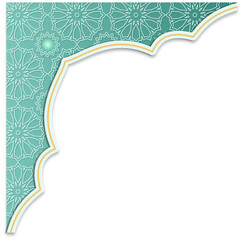 Teal Islamic Corner Border Decoration
