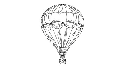 Black and White Hot Air Balloon Illustration. © Mahkota