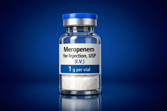 Meropenem for Injection 1 g, highlighting broad‑spectrum IV antibiotic therapy, hospital‑based infection management, and essential pharmaceutical preparation.