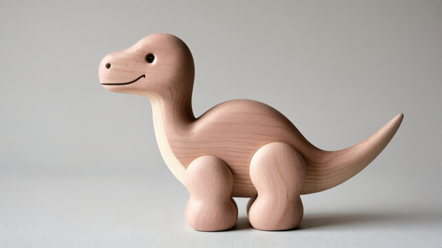 Stilisierter Dinosaurier aus glattem Holz f&uuml;r Kinder