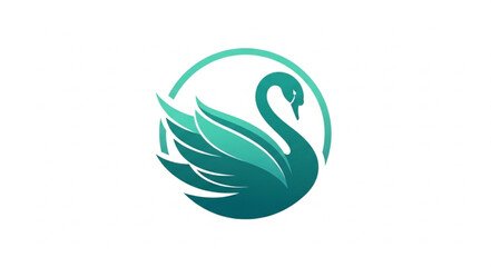 Elegant Teal Swan Logo Design.