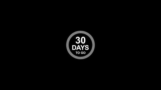 30 days go count animation with screen.