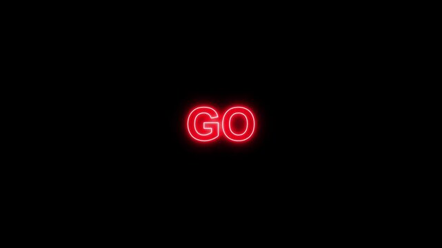 countdown 321 go gold alpha looping animation with red color on black background.
