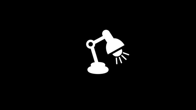 Table lamp icon animation with technology background.