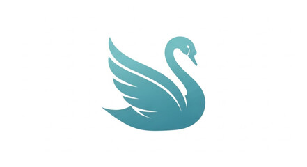 Obraz premium Elegant Teal Swan Logo Design.