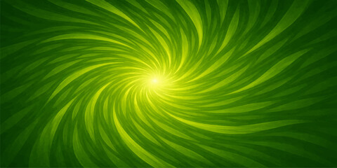 Bright abstract fractal background featuring a swirl of green and blue light with a futuristic wave pattern and spiral motion design © MONORA