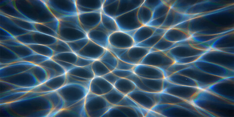 Microscopic blue abstract background featuring seamless liquid waves and glowing cells that resemble medical bacteria or electric energy patterns under a science microscope © MONORA