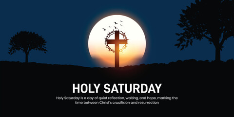 holy saturday concept banner, poster, social media post, postcard, background, backdrop, template, greetings card, web banner, cover vector design etc. © MstMouluda