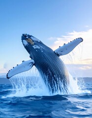 Naklejka premium Dramatic Ocean Whale Jump