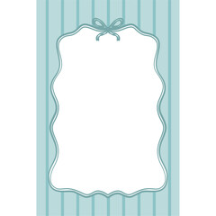 Elegant blue label with bow and stripes for branding