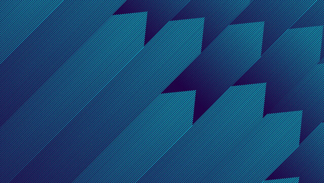 Abstract Geometric Background With Diagonal Teal Stripes And Dark Blue Angular Steps For Technology Design
