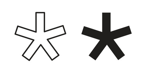 Obraz premium Asterisk icon symbol set. Icon design vectors