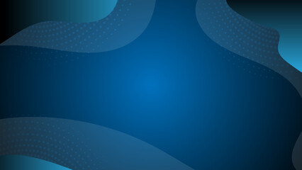 Obraz premium Abstract Blue Gradient Wave Background With Smooth Curves and Halftone Dots for Modern Design