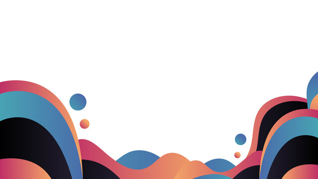 Colorful Abstract Wave Background With Gradient Curves And Copy Space For Modern Design