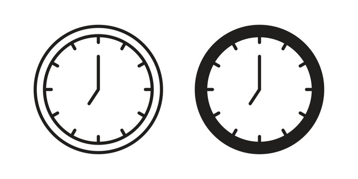 Clock seven icon symbol set. Icon design vectors